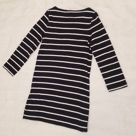 J. CREW Maritime Anchor Dress Navy Blue White Stripe 100% Cotton Nautical S - Picture 3 of 5